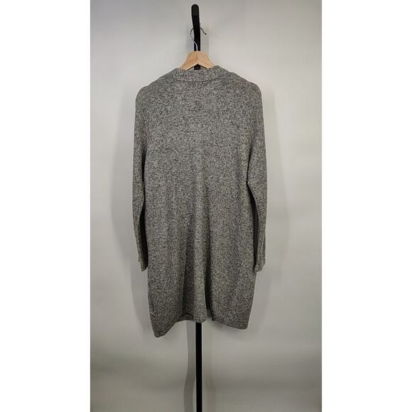 Quince Women Superfine Merino Wool Sweater Coat Heather Grey Sleeved Top Gray XS - Picture 3 of 3